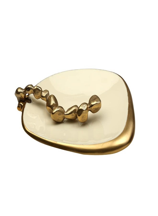 Decor de Maison Brings Handcrafted Stones Serving Ware Ivory Enamle Tissue Box Cover|Metal Napkin Holder |Facial Tissue Box for Bathroom, Home, Office, Restaurant, Kitchen, Dining in Gold (24X20X5cm) - Image 2
